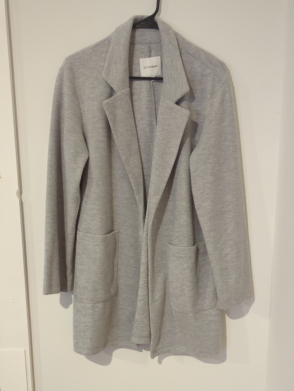 Dictionary Women's Light Gray Open Front Coatigan